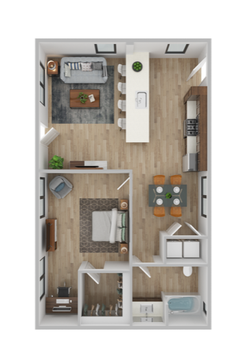 1 Bed / 1 Bath floor plan