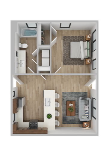 1 Bed / 1 Bath floor plan