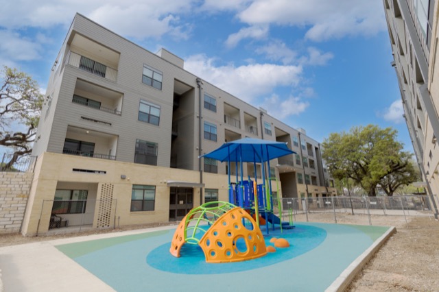 Pathways at Rosewood Courts courtyard and play area